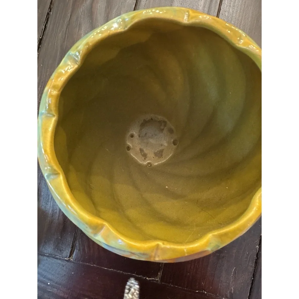 VTG USA California‎ Vase Yellow Green Blueish Spring Collectible